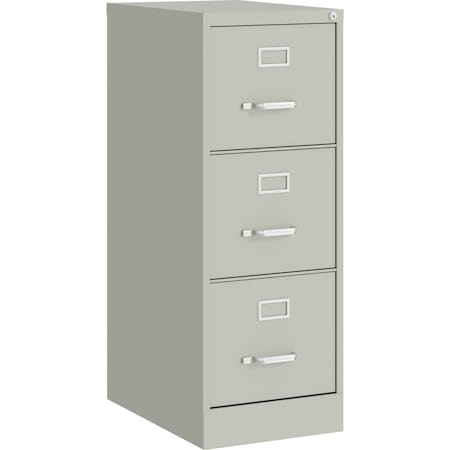 Lorell Fortress Series 3-Drawer Vertical File Cabinet, 15" x 22" x 40.2", Gray LLR42298